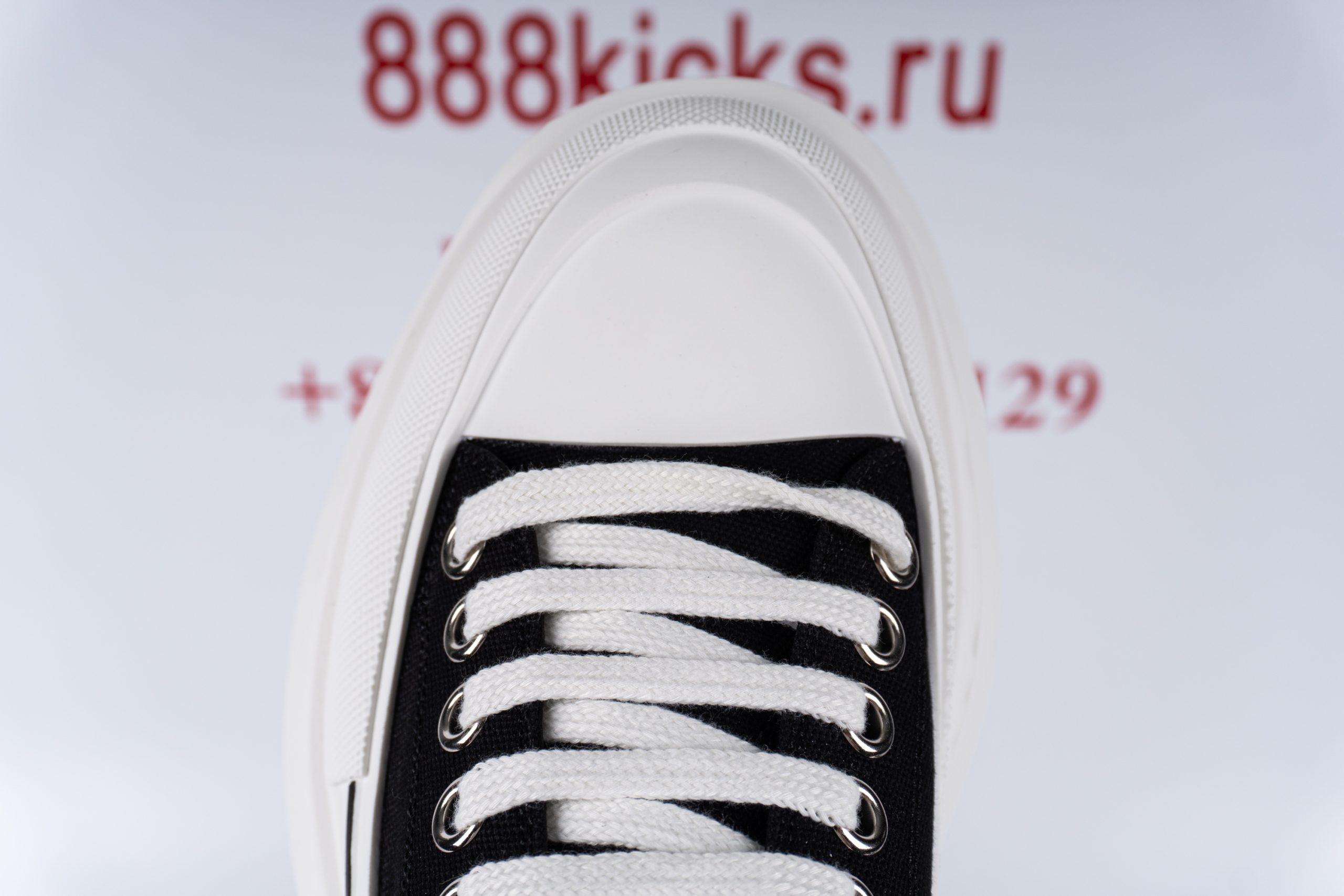 Alexander McQueen Tread Slick Low Lace Up Black White