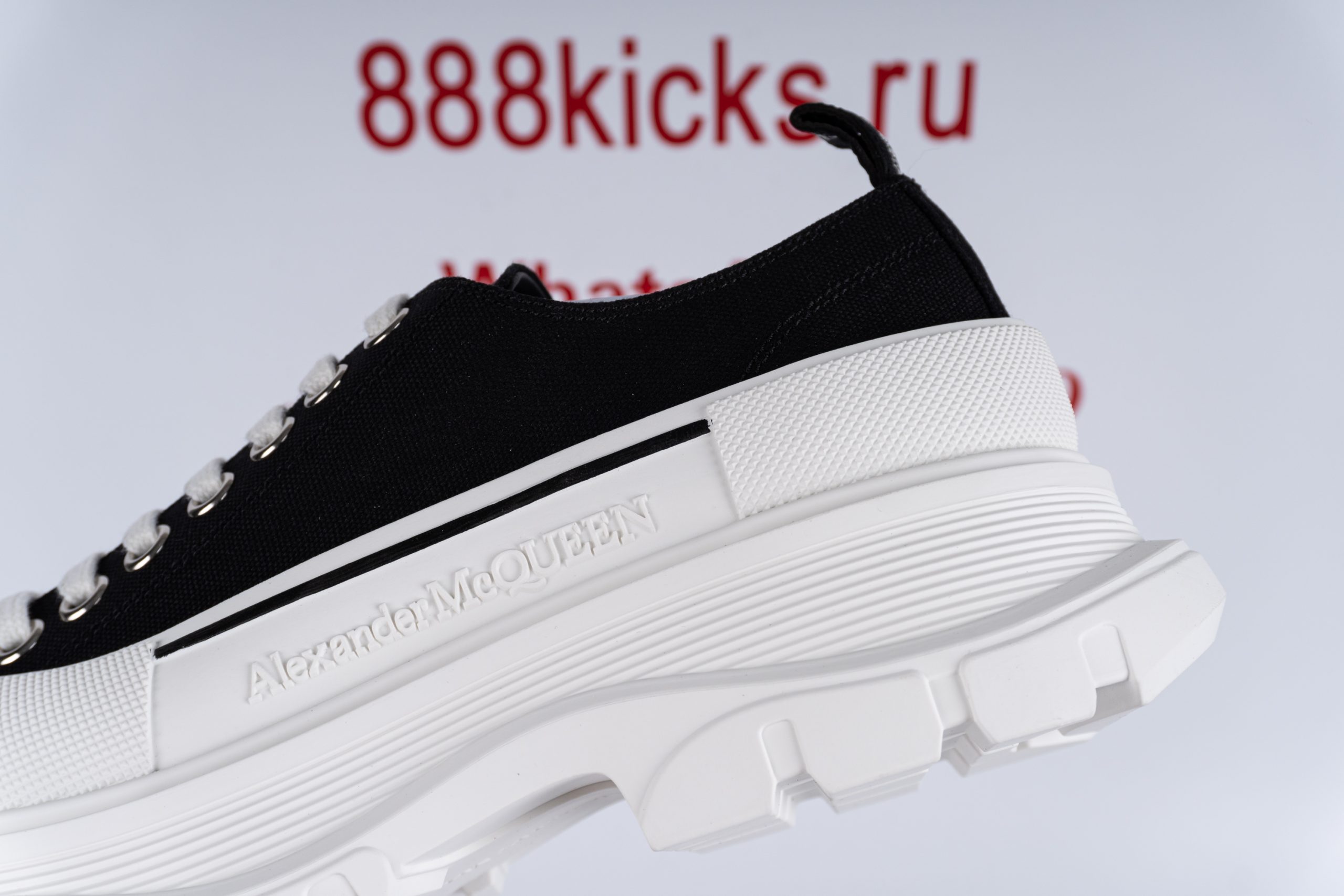 Alexander McQueen Tread Slick Low Lace Up Black White