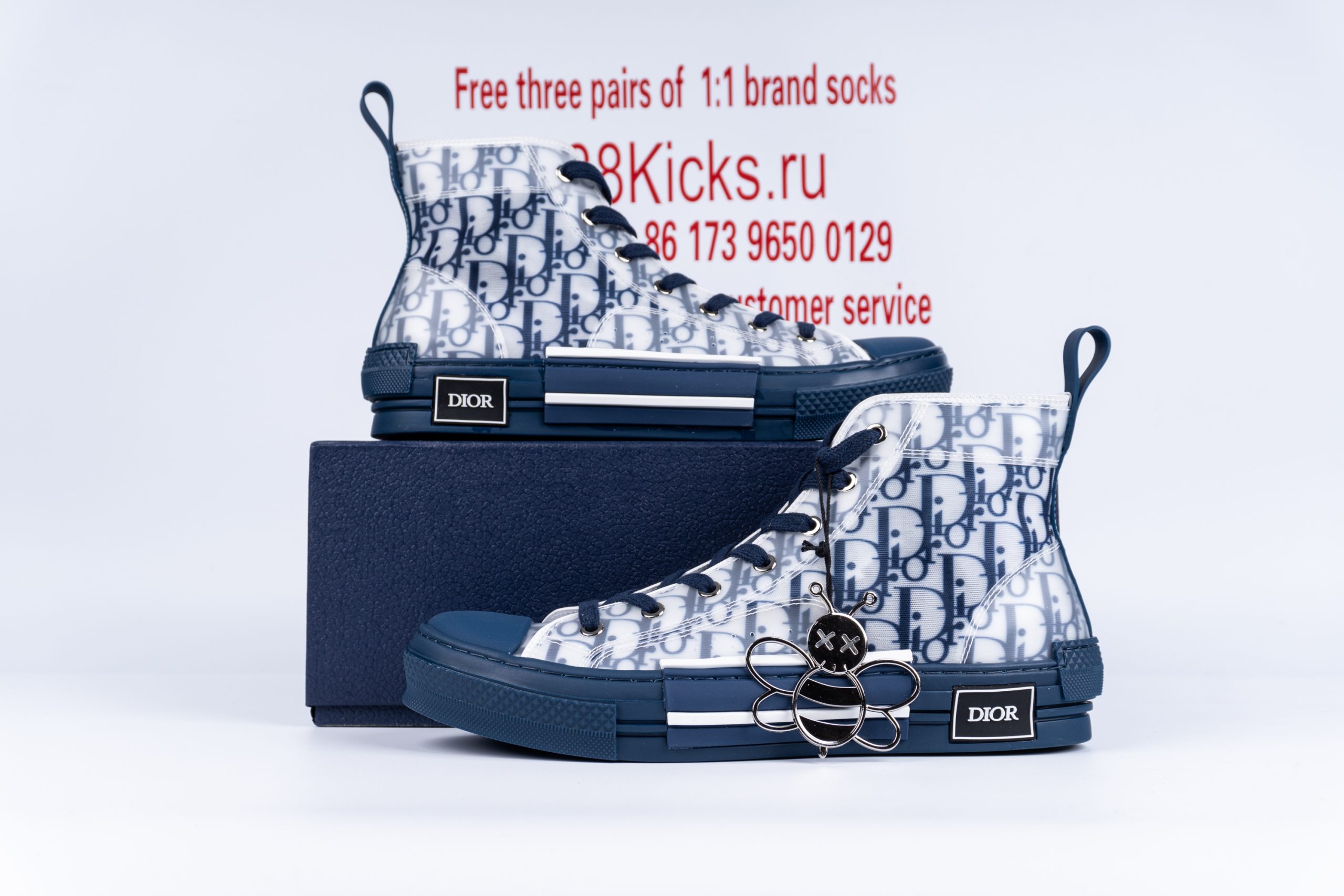 D1or B23 High Top Blue Oblique