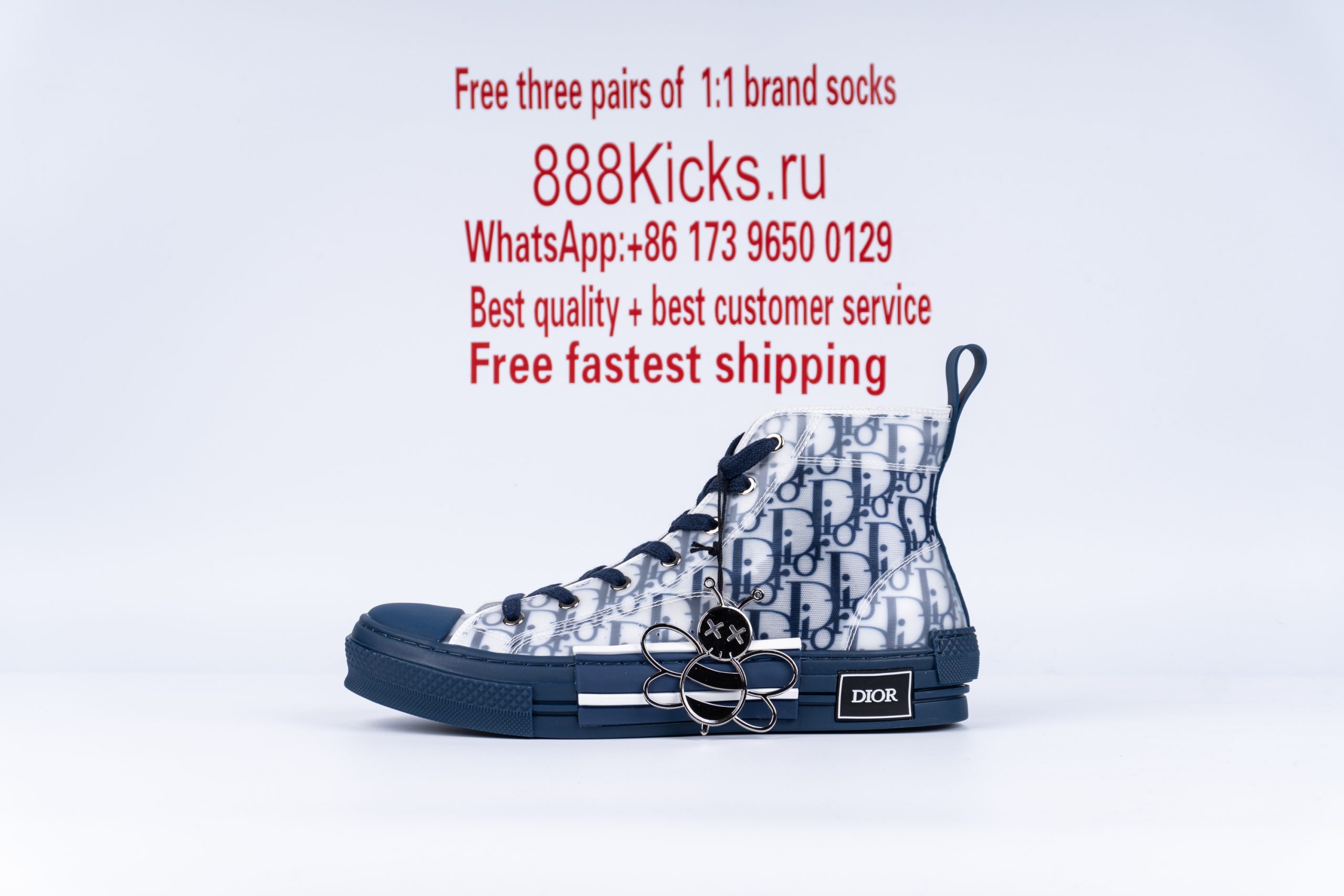 D1or B23 High Top Blue Oblique