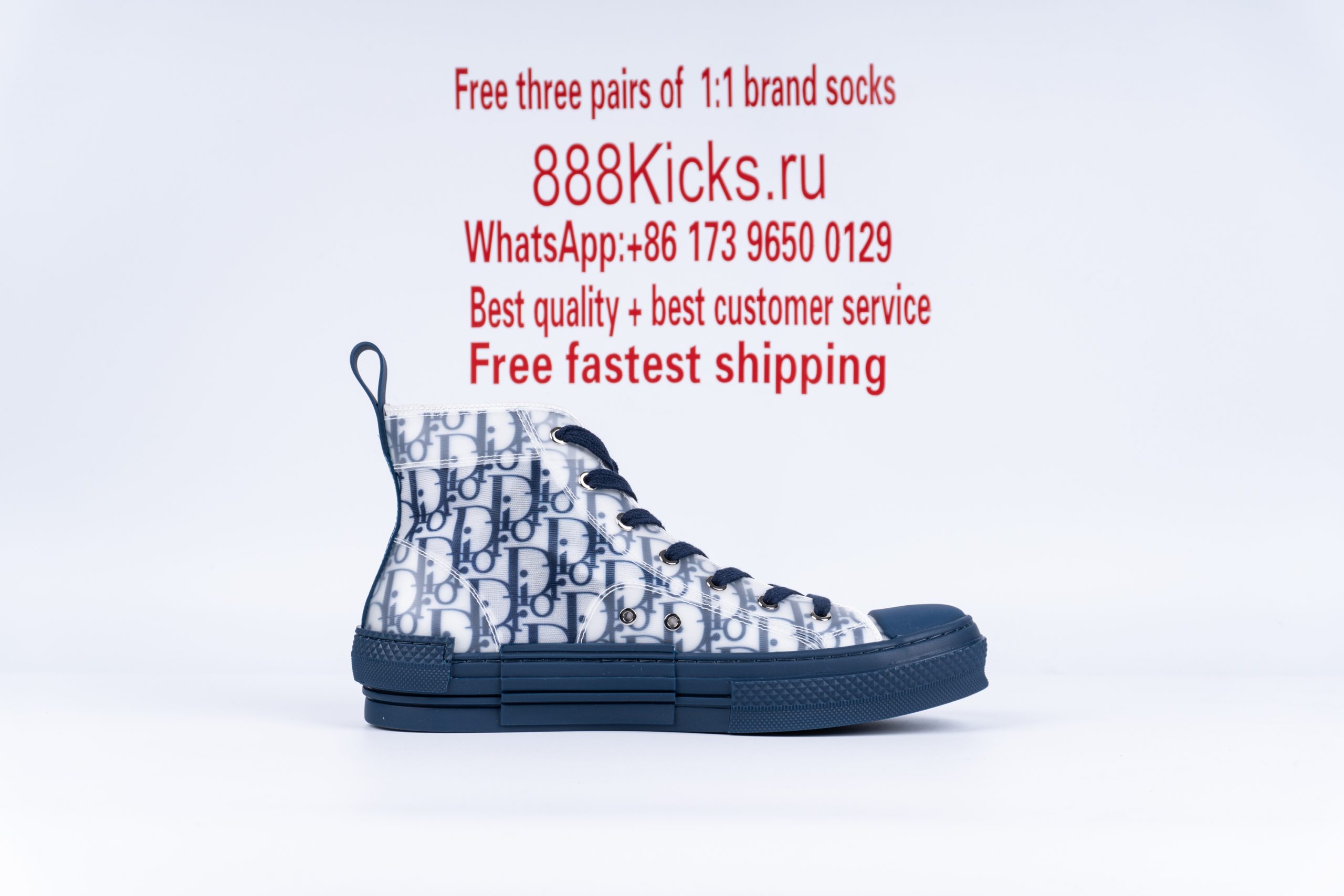 D1or B23 High Top Blue Oblique