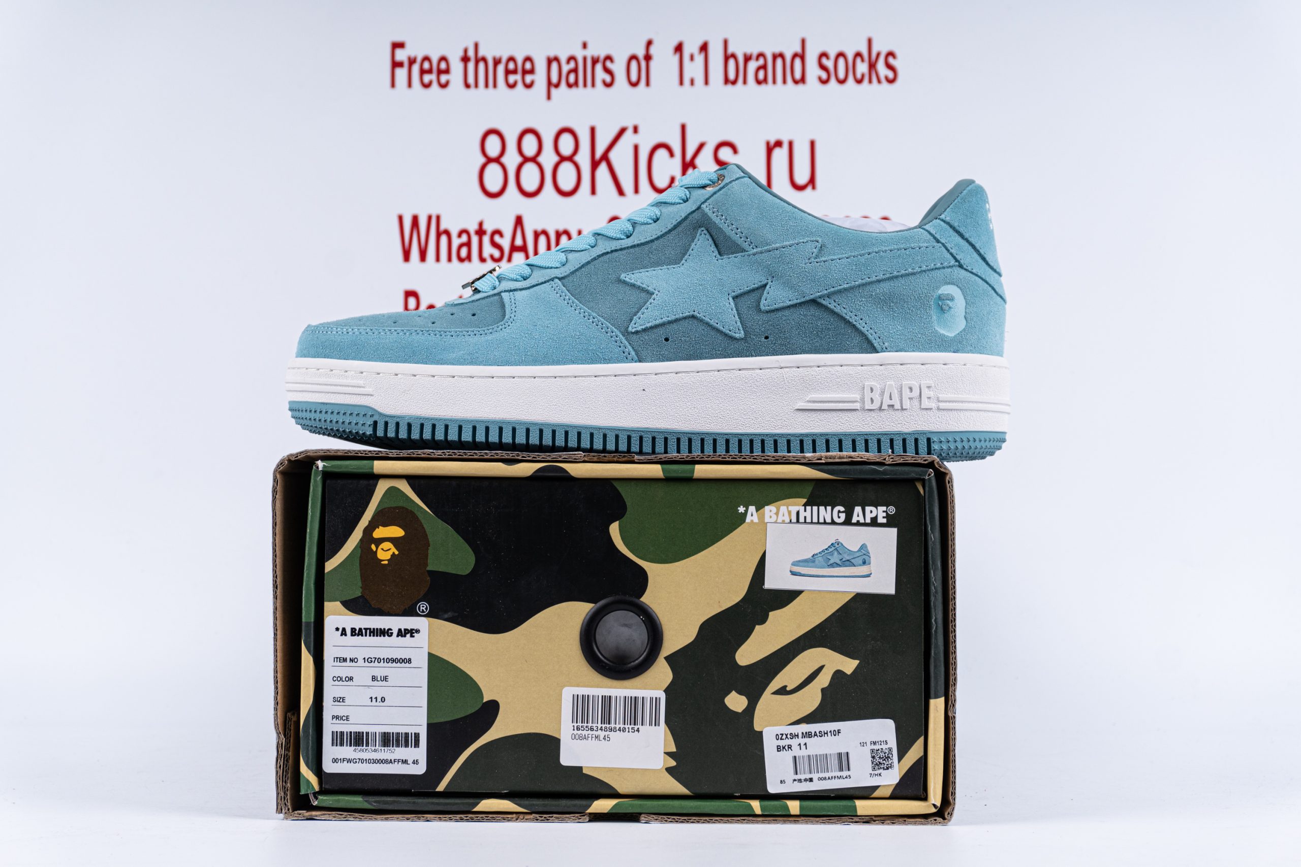 A Bathing Ape Bape Sta Blue Suede