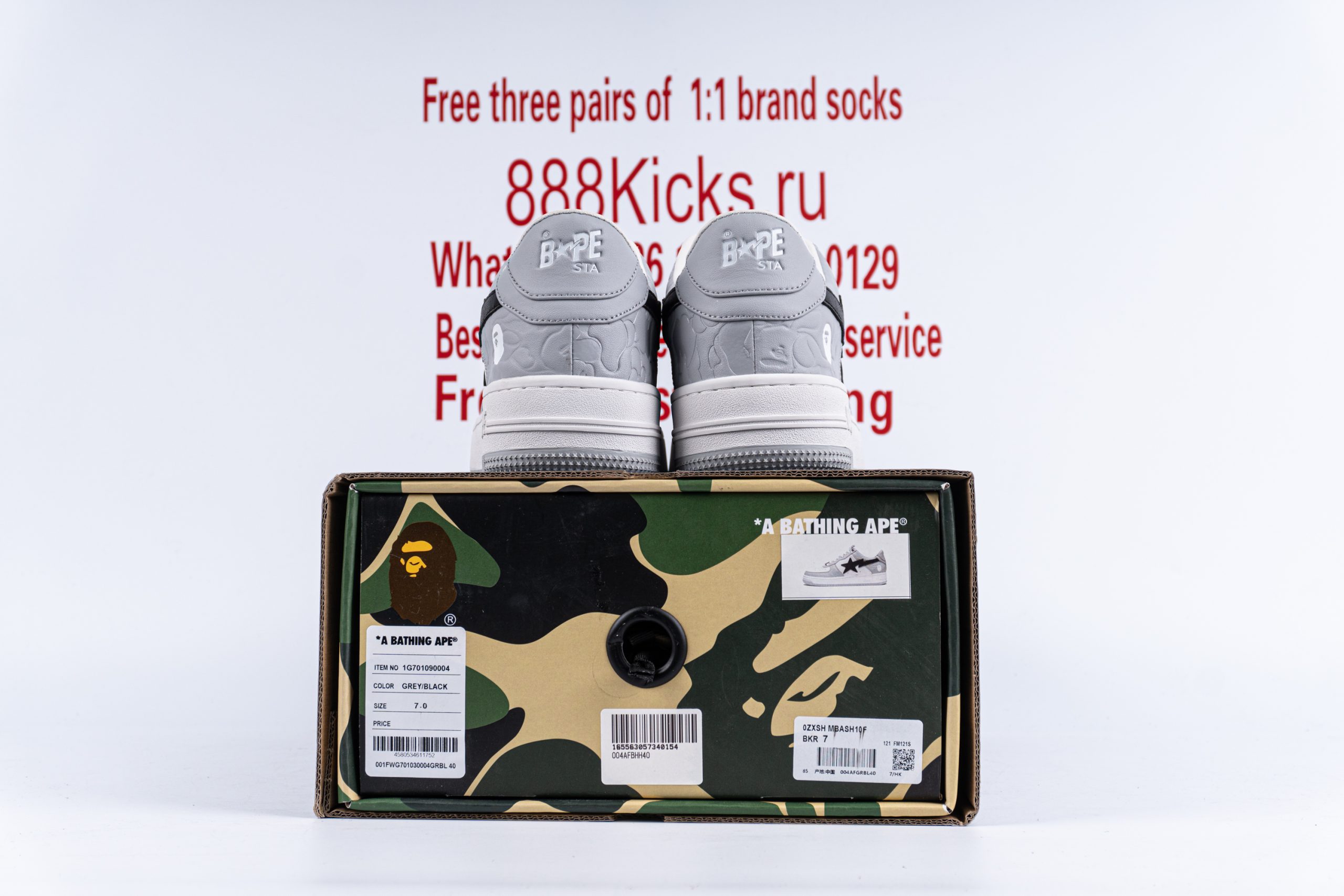 A Bathing Ape Bape Sta Low Grey Black