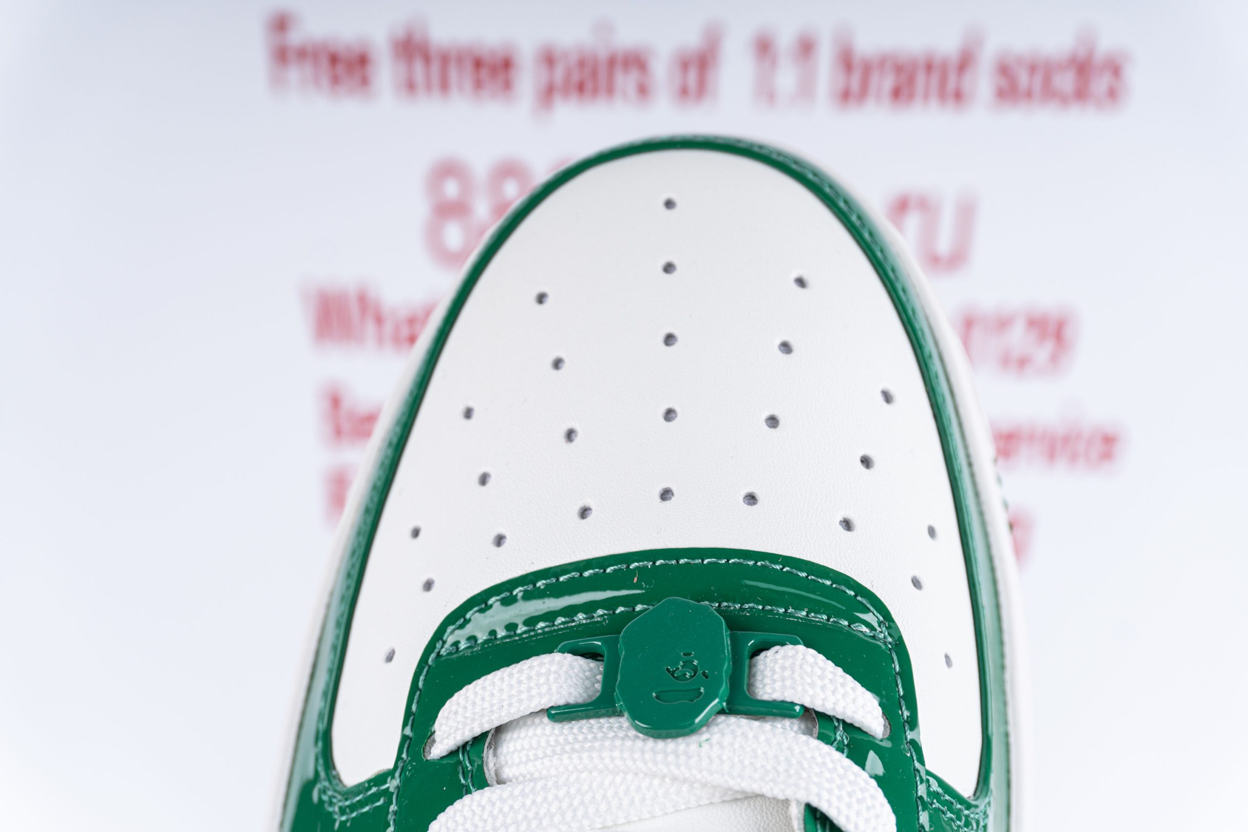 A Bathing Ape Bape Sta Patent Leather Green White