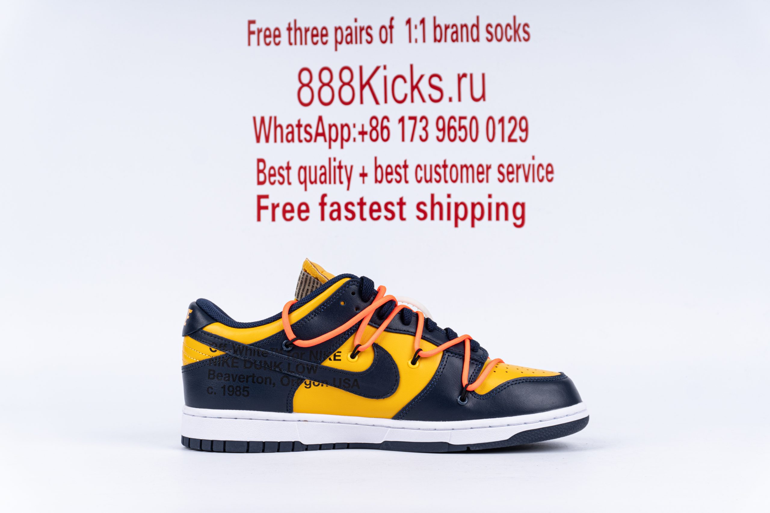 Nike Dunk Low Off-White University Gold Midnight Navy