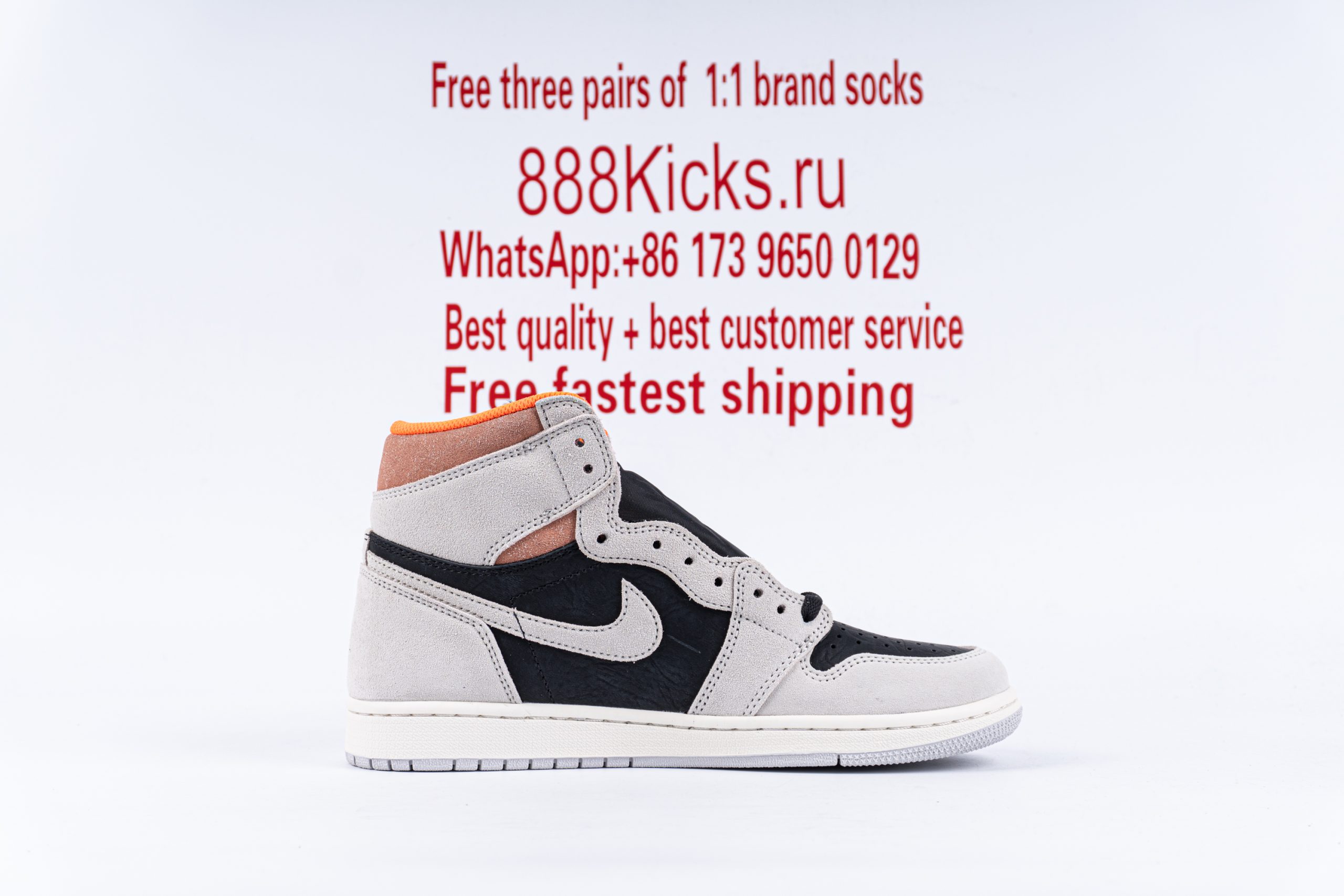 Jordan 1 Retro High Neutral Grey Hyper Crimson