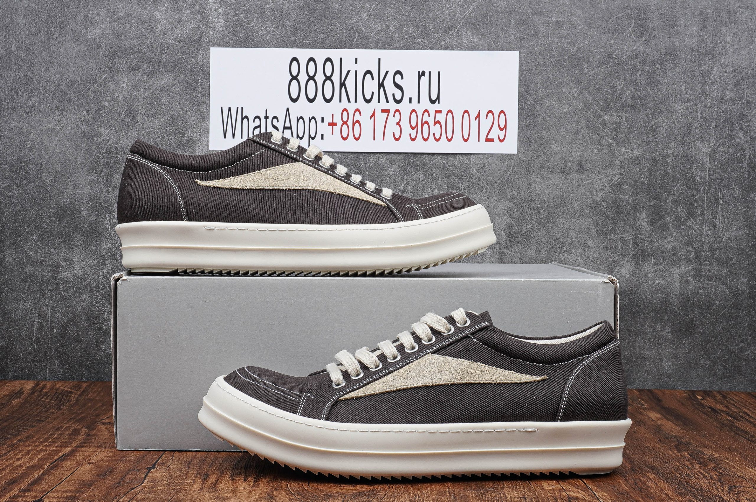 Rick Owens DRKSHDW EDFU Vintage Sneakers Taupe Grey