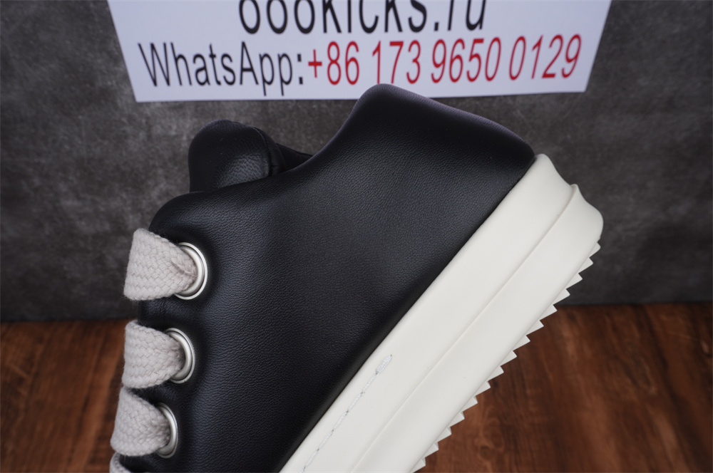 Rick Owens Jumbo Lace Padded Sneaks Low Black Milk