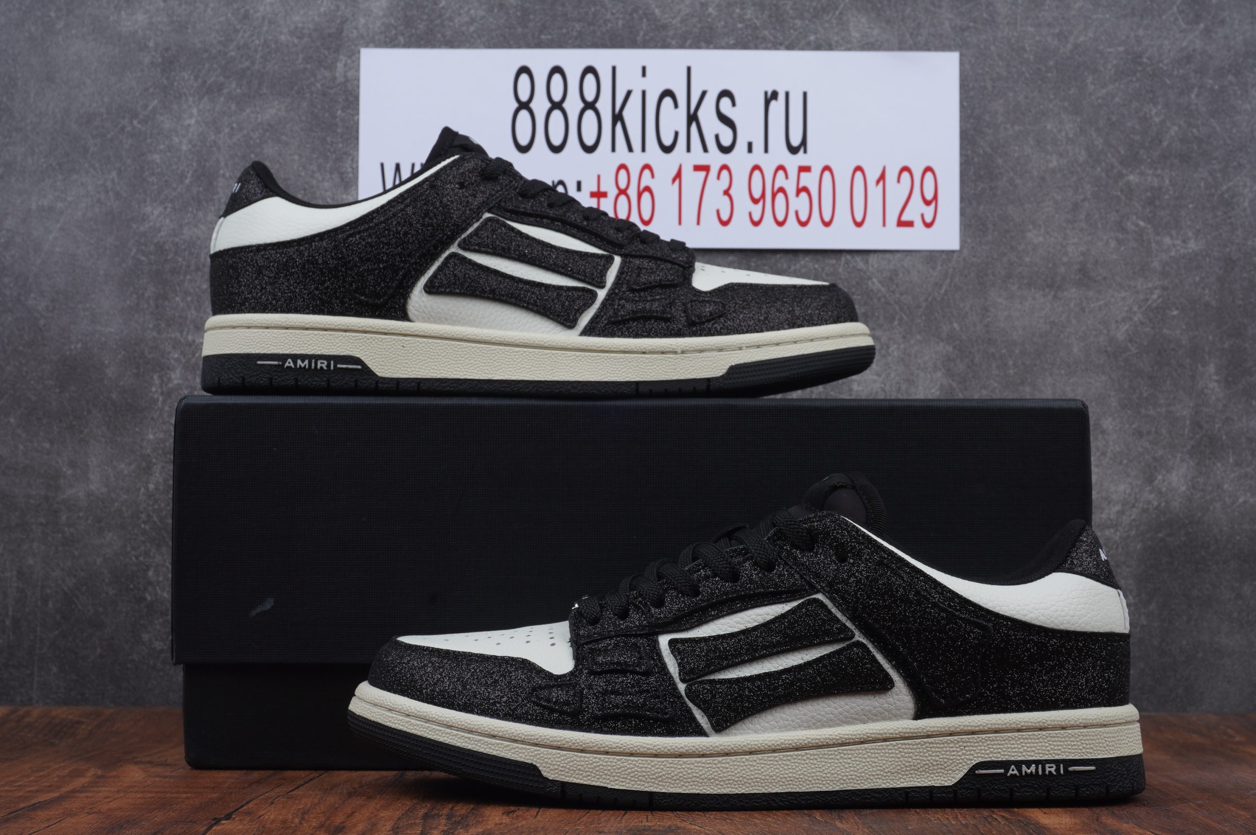 Amiri Skel Top Low Black White