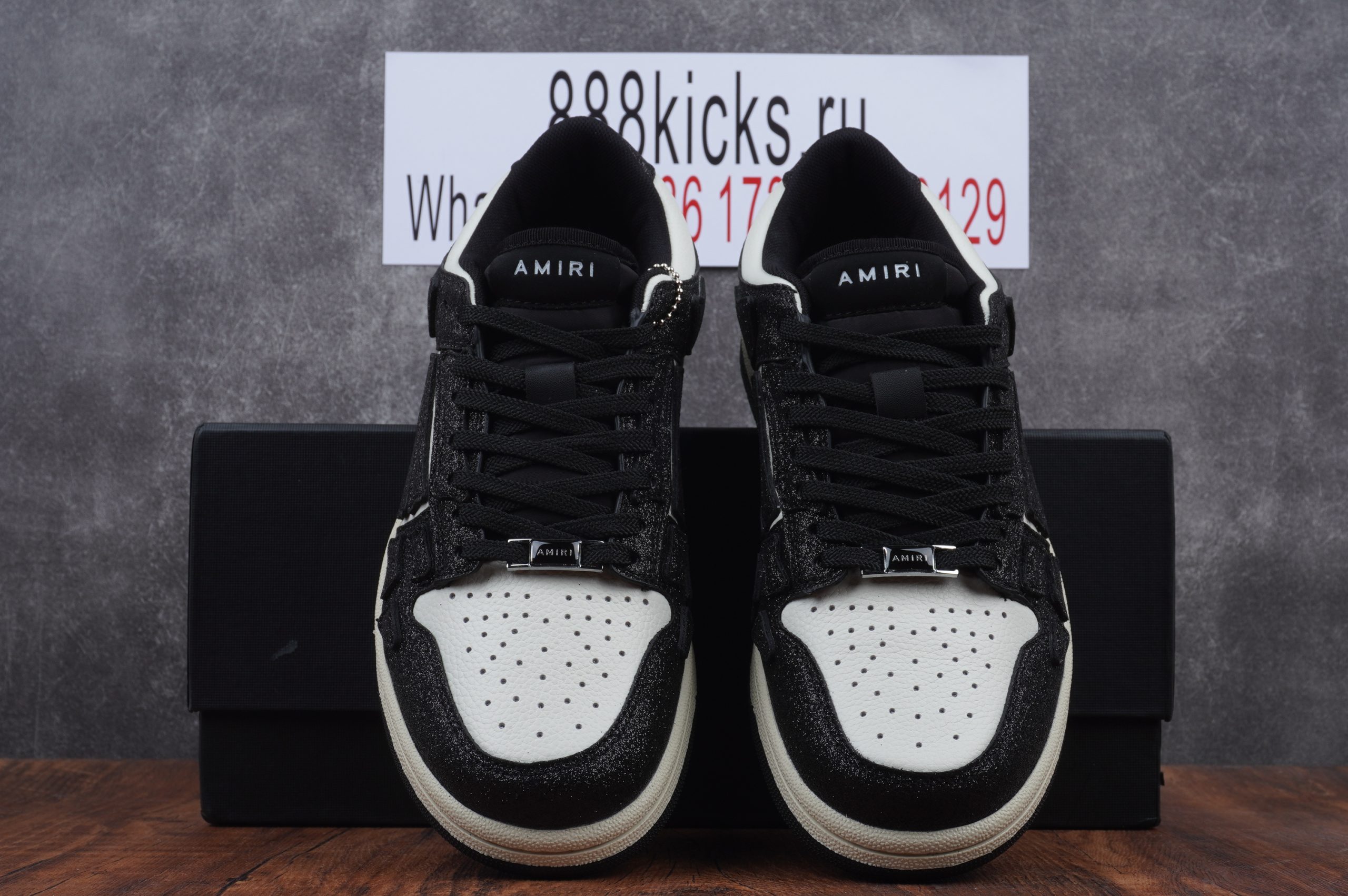 Amiri Skel Top Low Black White