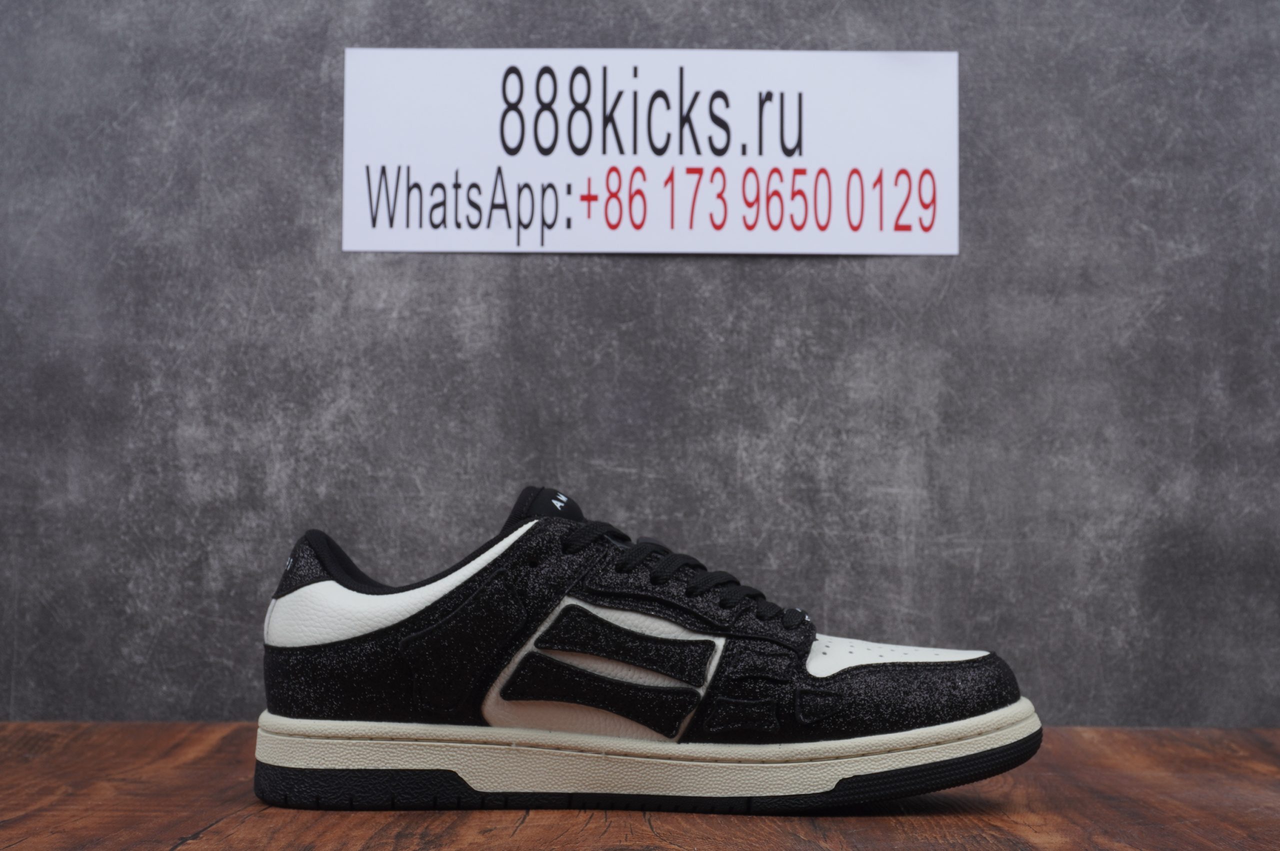 Amiri Skel Top Low Black White