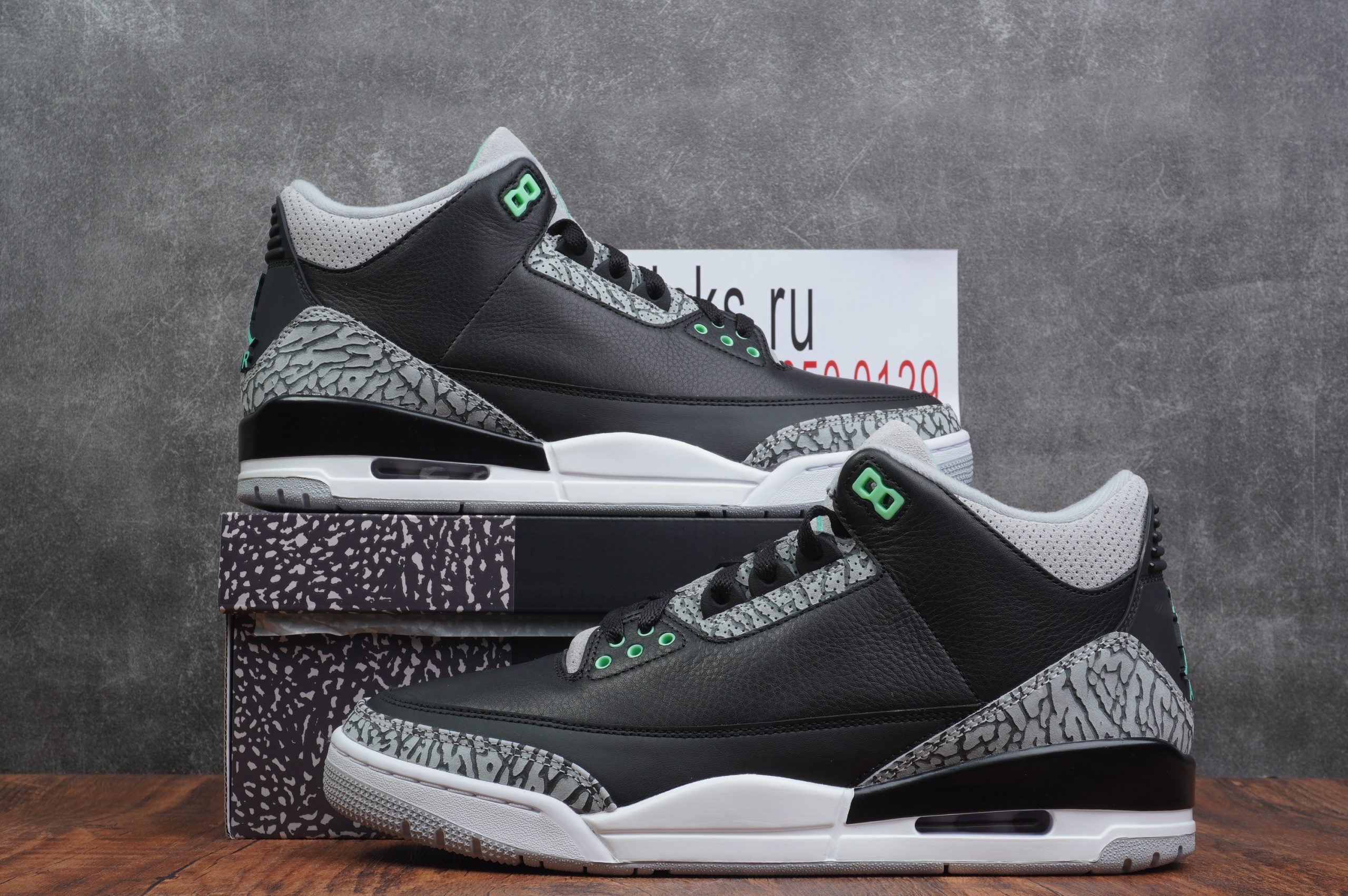 Air Jordan 3 Green Glow GREY WOLF